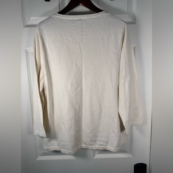 NWOT Talbots Bejeweled Cream Knit Sweater Embellished Women Size XLarge - Picture 7 of 8